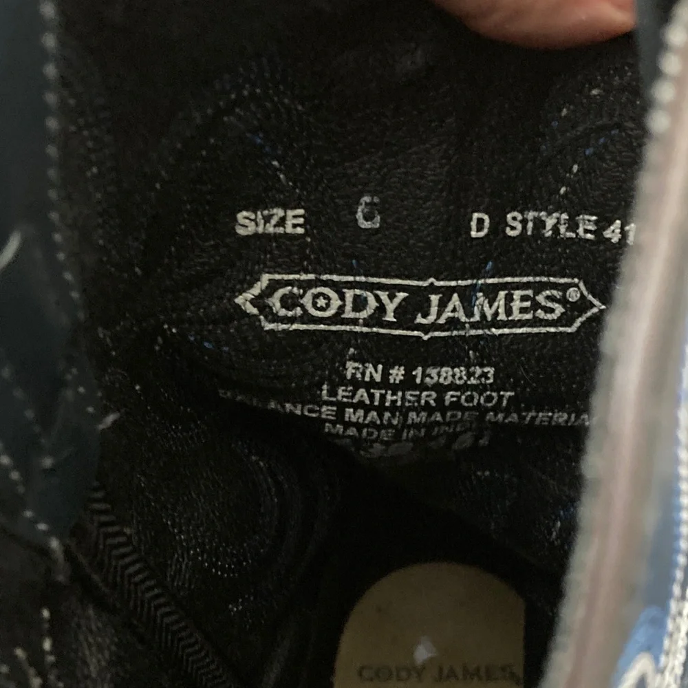 Cody James Brown Leather & Blue Stitch Cowboy Boots Sz 6
